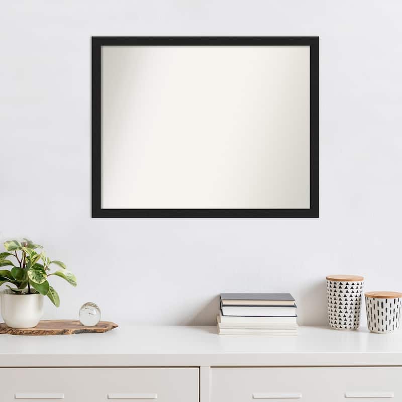 Non-Beveled Wall Mirror - Grace Brushed Metallic Black Narrow Frame