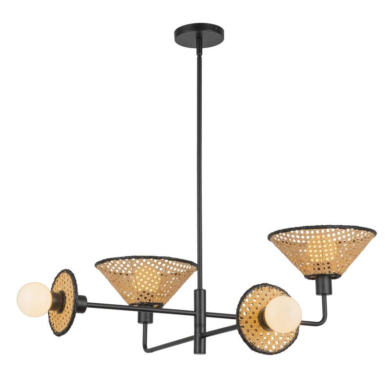 Alora Lighting CH432438 Piper 4 Light 38" Wide Chandelier with Rattan