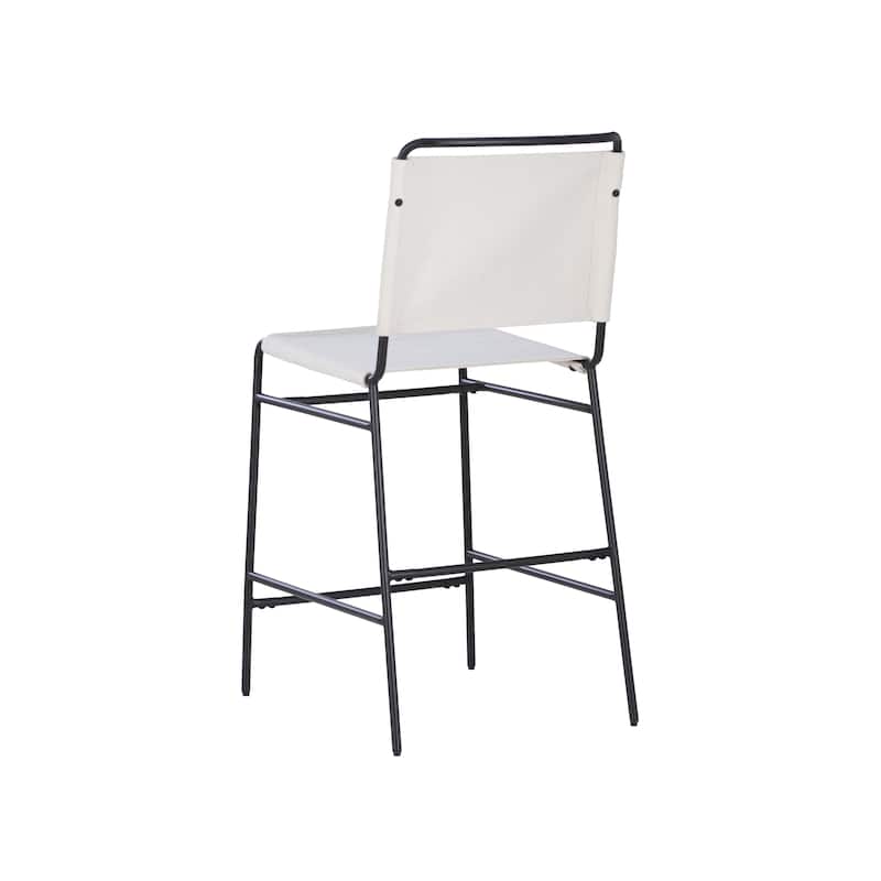 Leffler Metal Faux Leather 25.5-Inch Counter Stool