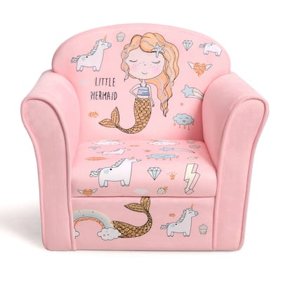 Gymax Kids Mermaid Sofa Children Armrest Couch Upholstered Chair - See Details