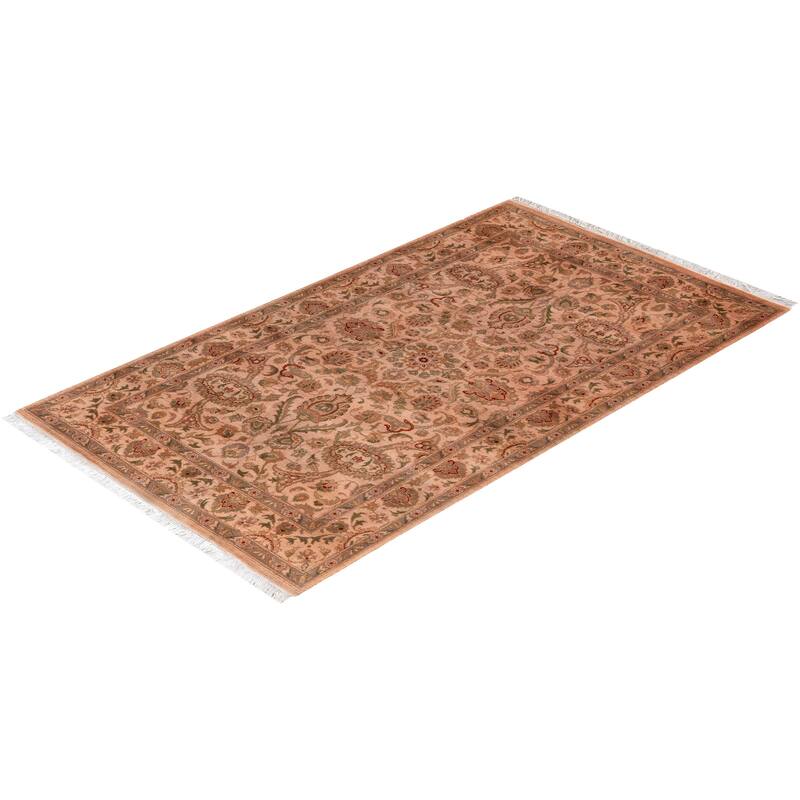 Overton Hand Knotted Wool Vintage Inspired Modern Contemporary Overdyed Beige Area Rug - 3' 1" x 5' 5"