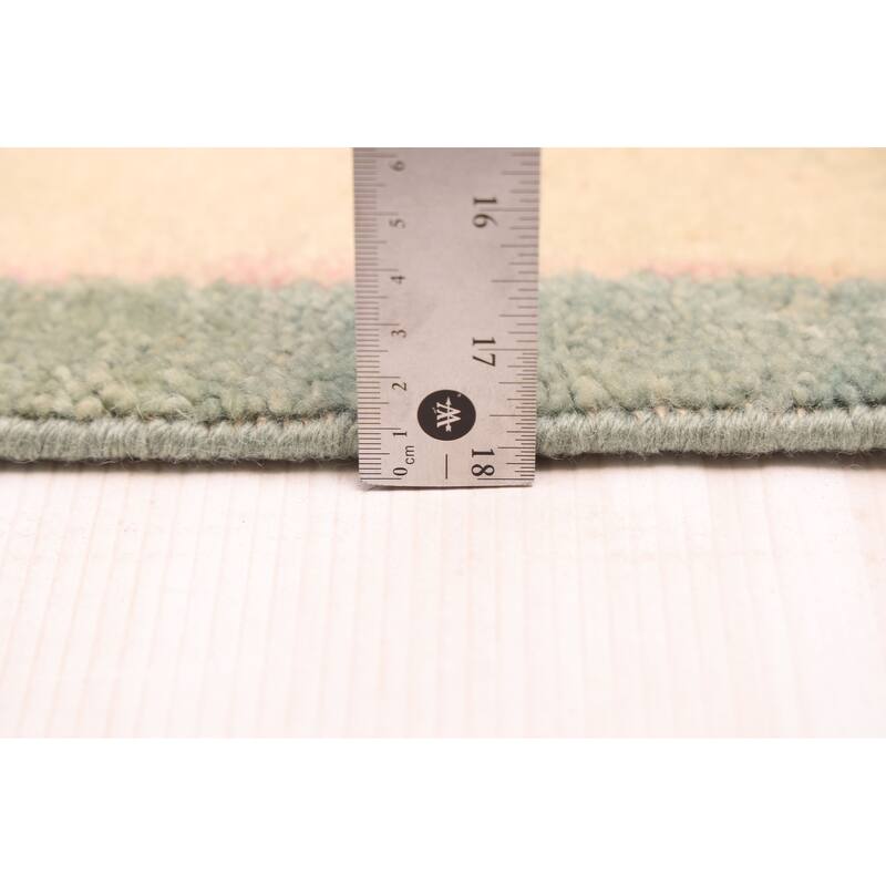 ECARPETGALLERY Hand-knotted Modern Oushak Teal Wool Rug - 9'8 x 14'1