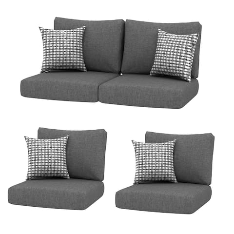 4PC Chat Outdoor 24x24 Replacement Cushions with Pillows - 4PC Chat