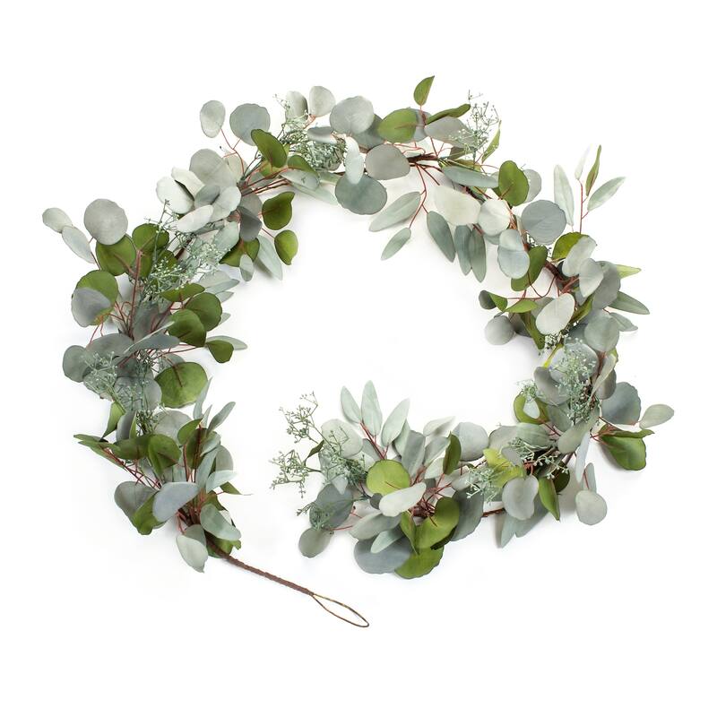 Set of 2 Eucalyptus Artificial Garland 6' x 9", Unlit