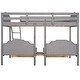 preview thumbnail 26 of 38, Simple Full Over Twin & Twin Triple Bunk Bed With Drawers and Guardrails