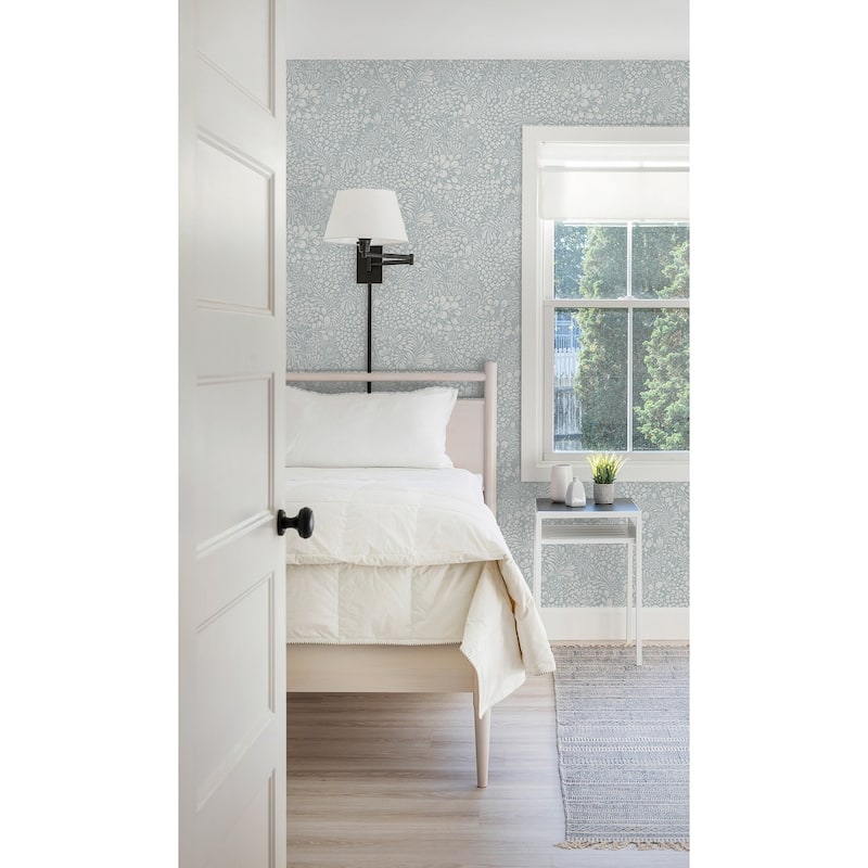 A-Street Prints Siv Light Blue Botanical Wallpaper