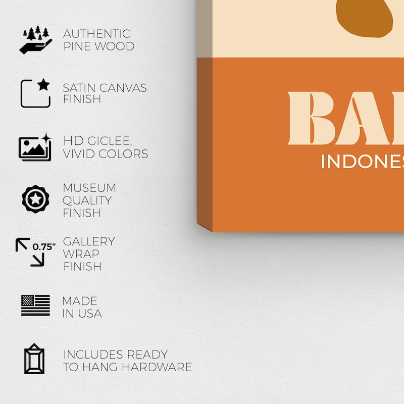 Wynwood Studio Canvas World and Countries Travel to Bali Brown and Vanilla Modern & Contemporary Wall Art Canvas Print