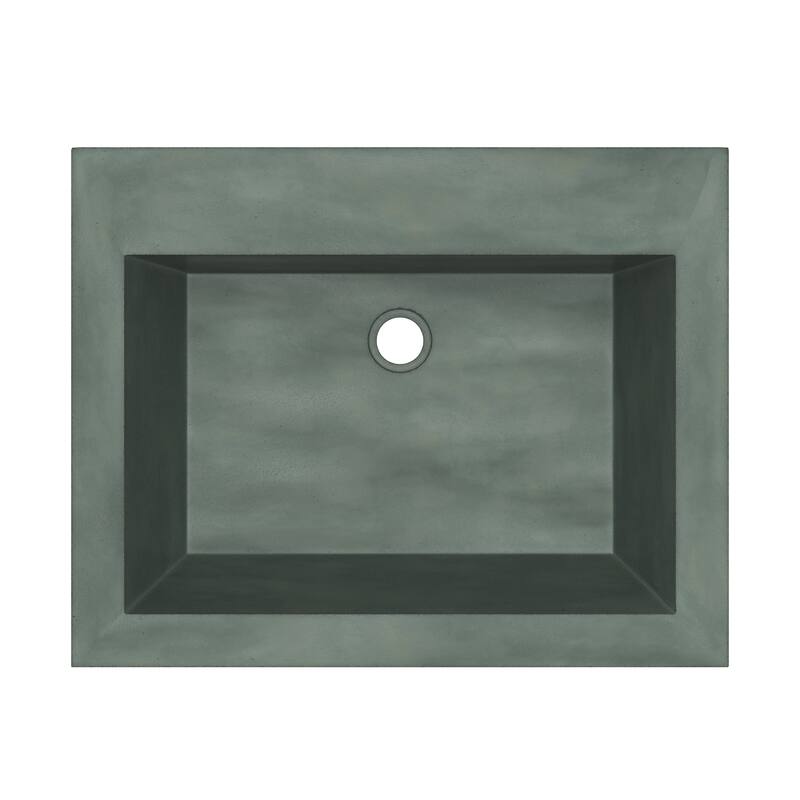 Natoma 24" Wall-Mounted Concrete Rectangular Bathroom Sink - Single Faucet Hole