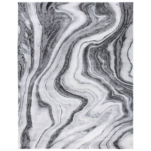 SAFAVIEH Craft Clytie Modern Abstract Marble Pattern Rug - 4' x 6' - Grey/Silver