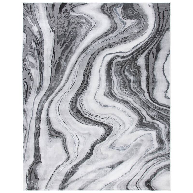 SAFAVIEH Craft Clytie Modern Abstract Marble Pattern Rug - 10'6" x 14' - Grey/Silver