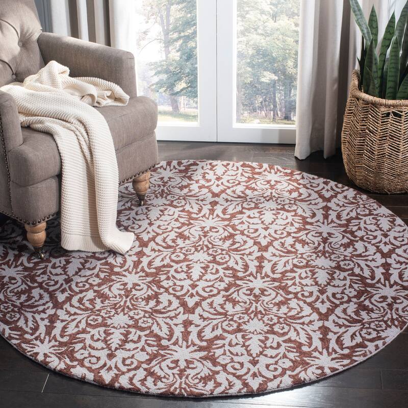SAFAVIEH Handmade Chelsea Gabriele French Country Wool Rug - 5'6" Round - Brown/Beige