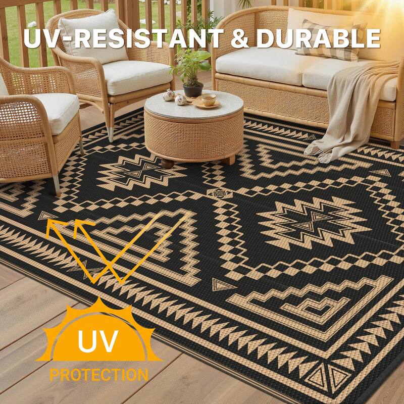 Mcow Geo Harmony Reversible Woven Waterproof Outdoor Area Rug - 5' x 8'