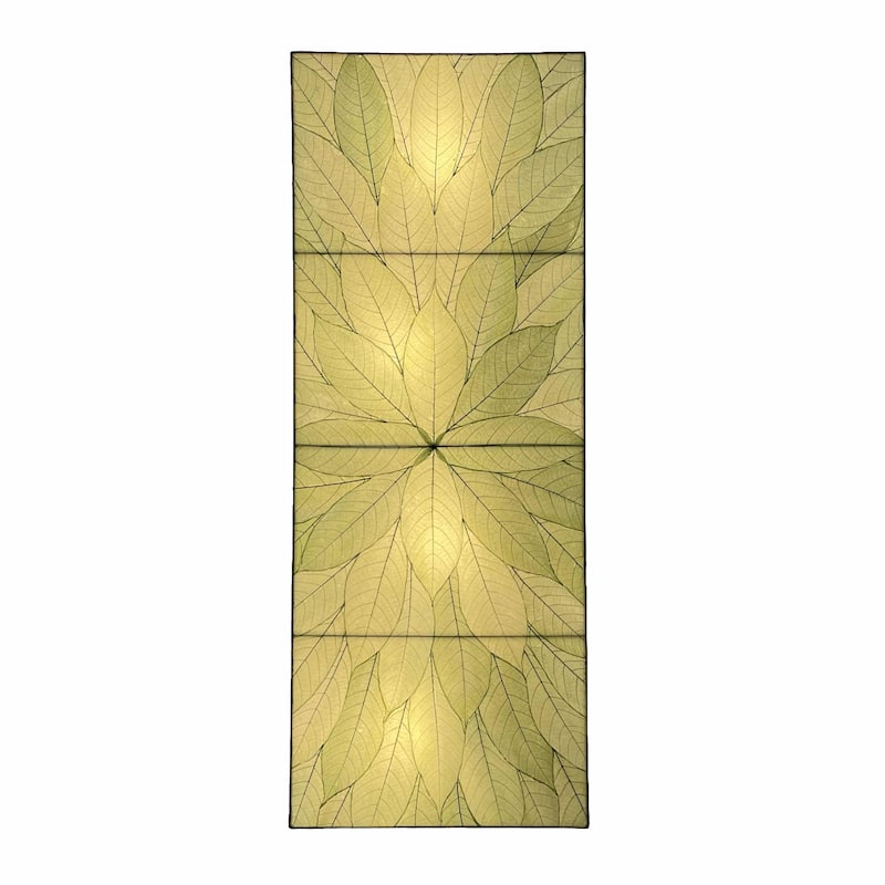 Eangee Handmade Sunburst Panel Wall Lamp, Cocoa Leaves Shade, 22 x 6 x 58 in. - 22 x 58 x 6 in