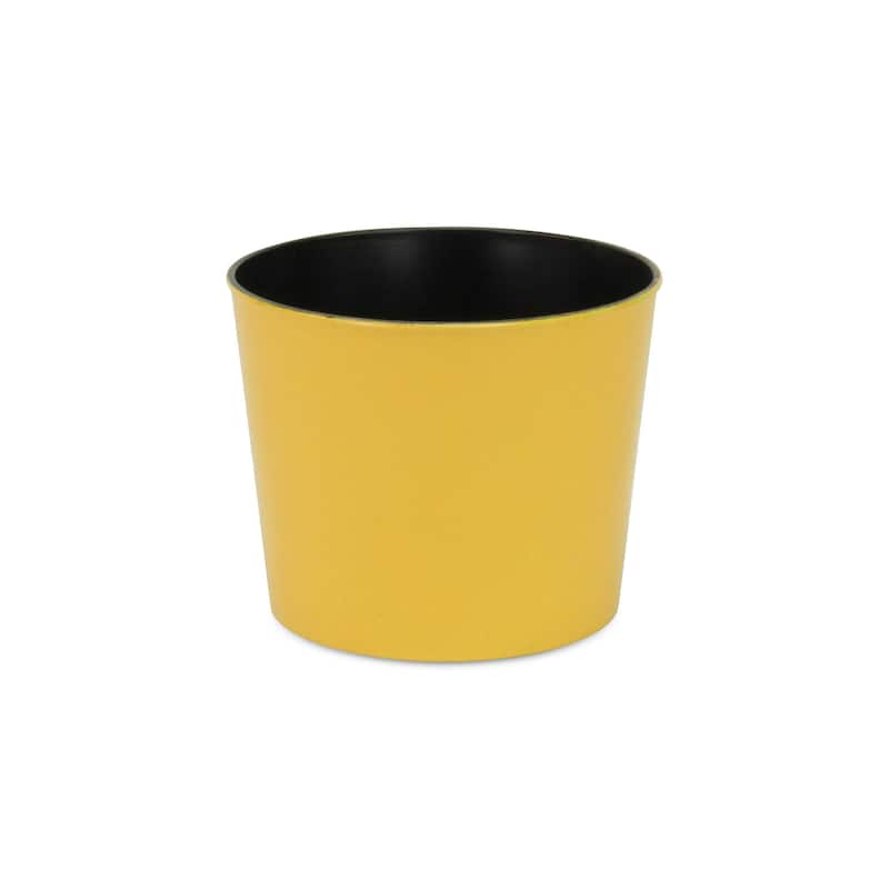 Cheungs Round, 7" yellow planter with a tapered body - 12x12x11