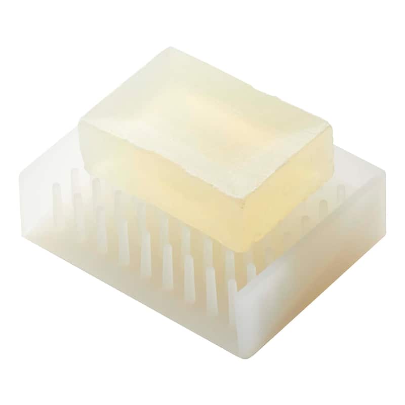 Yamazaki Home Self-Draining Soap Dish, Silicone - L 3.35 x W 4.33 x H 1.18 inches - Clear