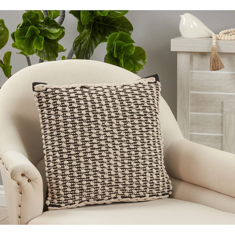 Throw Pillow With Knotted Design, 20"x20"