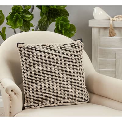 Throw Pillow With Knotted Design, 20"x20"
