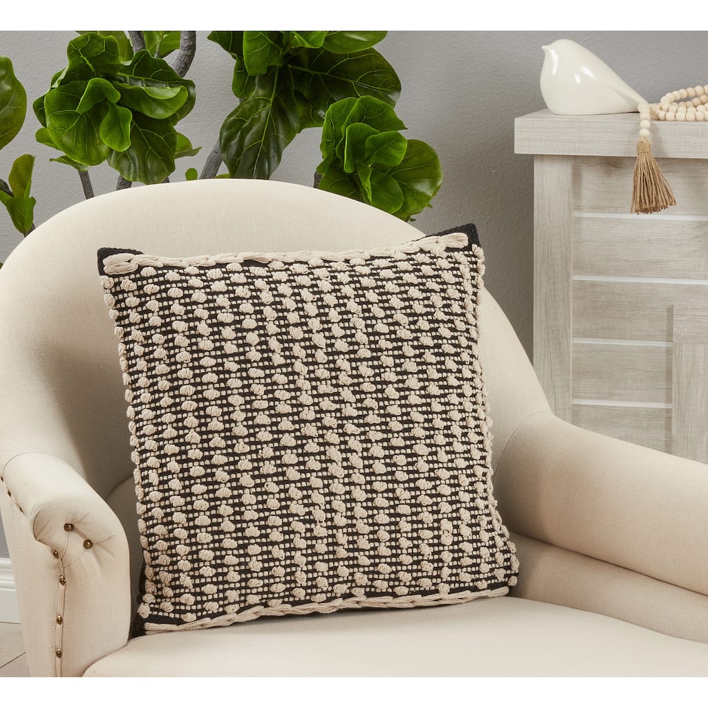 Throw Pillow With Knotted Design, 20"x20"