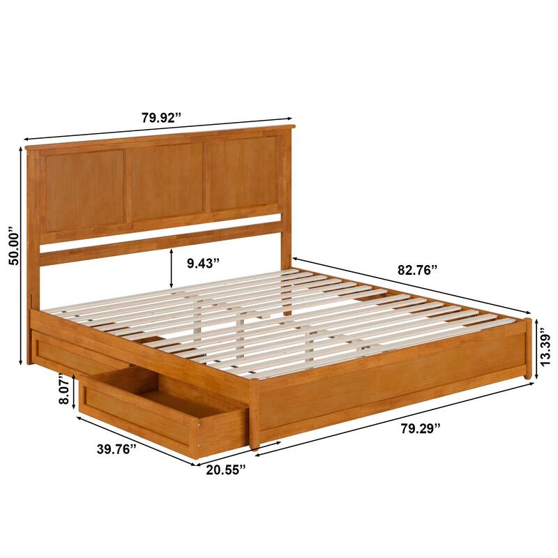 Felicity Platform Bed with Panel Footboard and Storage Drawers