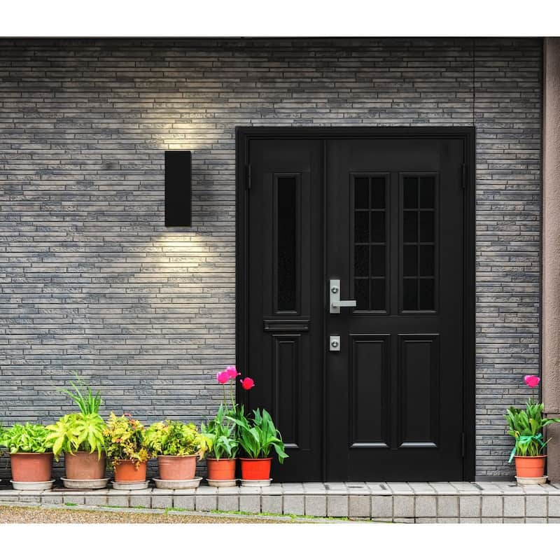 6" LED Square Up Down Outdoor Wall Mount Fixture - 18" x 6" x 8.875"