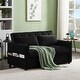 preview thumbnail 6 of 18, Loveseat Couches Chair Velvet Upholstered Sofa with Pull out Multifunctional Sofa Bed and Adjustable Backrest, Plastic Feet
