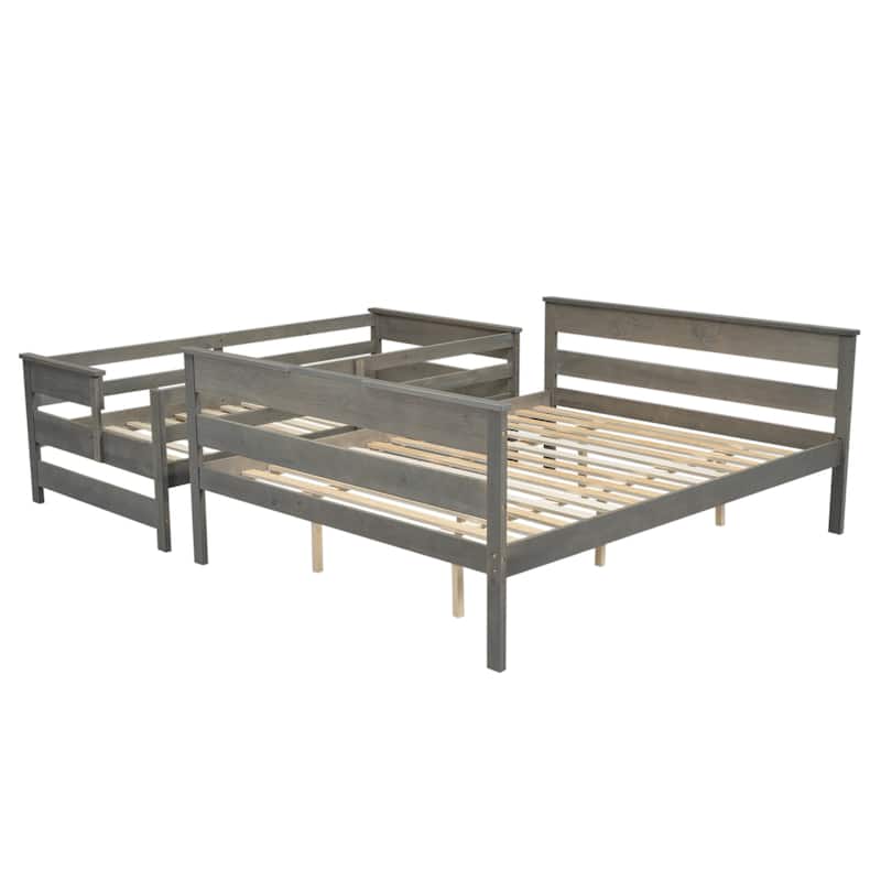 Solid Wood Bunk Bed with Ladder and Fence for Kids, Boys and Girl, Bedroom
