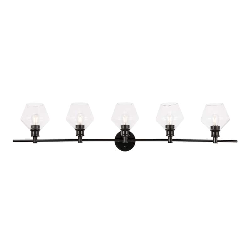 Elegant Lighting Gene 5 Light 47" Wide Bathroom Vanity Light with - Black
