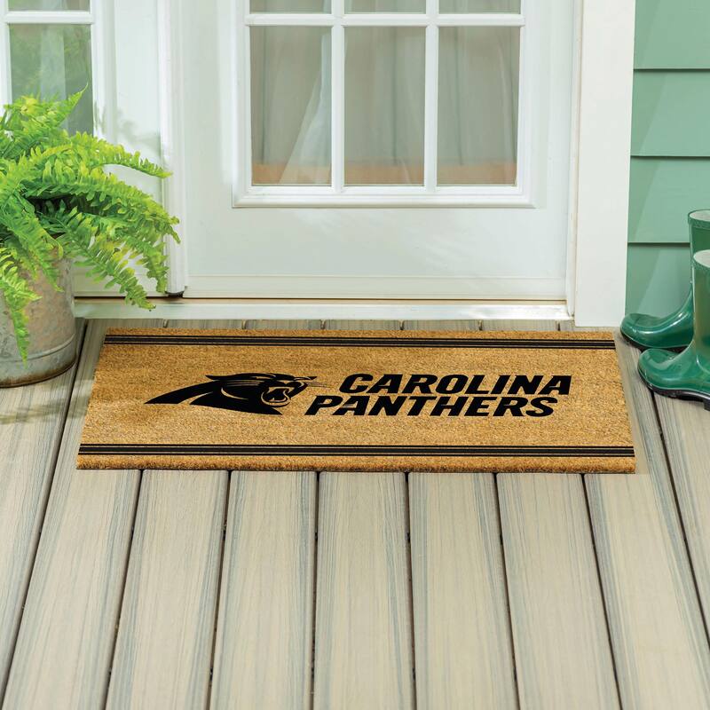 Carolina Panthers Monochrome Indoor/Outdoor Coir Door Mat - 36" x 24"