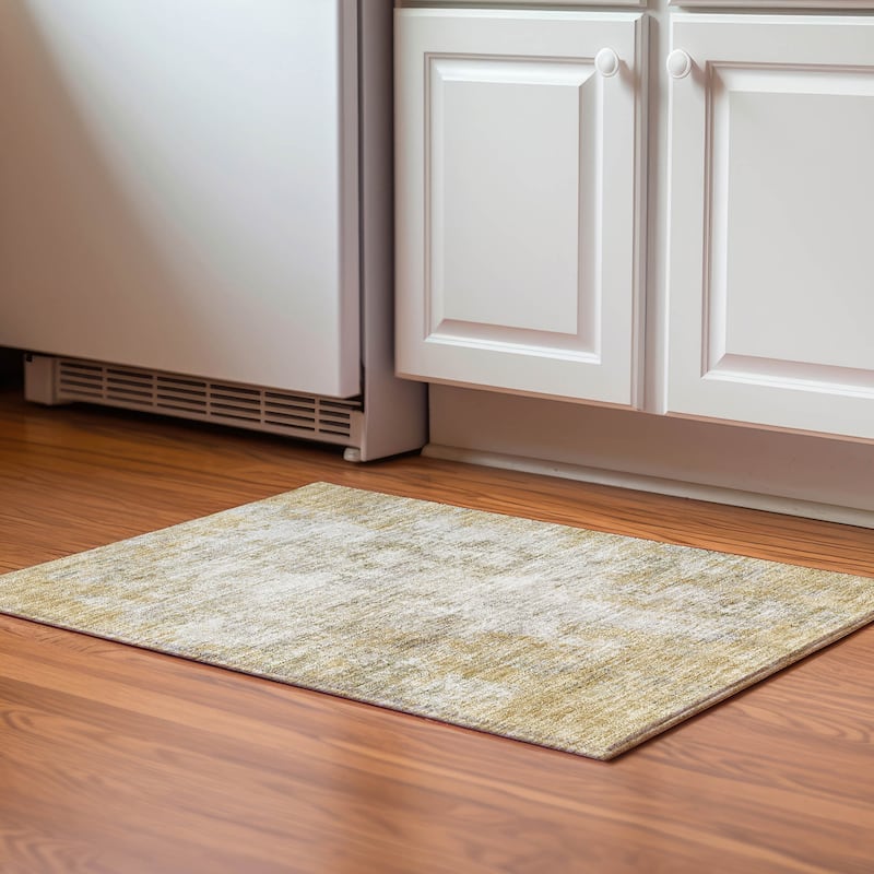 Premium Washable Super Soft Solid Casual Mayfield Rug - Wheat - 1'8" x 2'6"