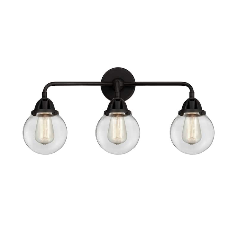 Innovations Lighting 288-3W-10-24 Beacon Vanity Beacon 3 Light 24" - Matte Black / Clear