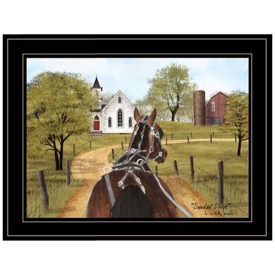 "Amish on Sunday Drive" By Billy Jacobs, Ready to Hang Framed Print, Black Frame