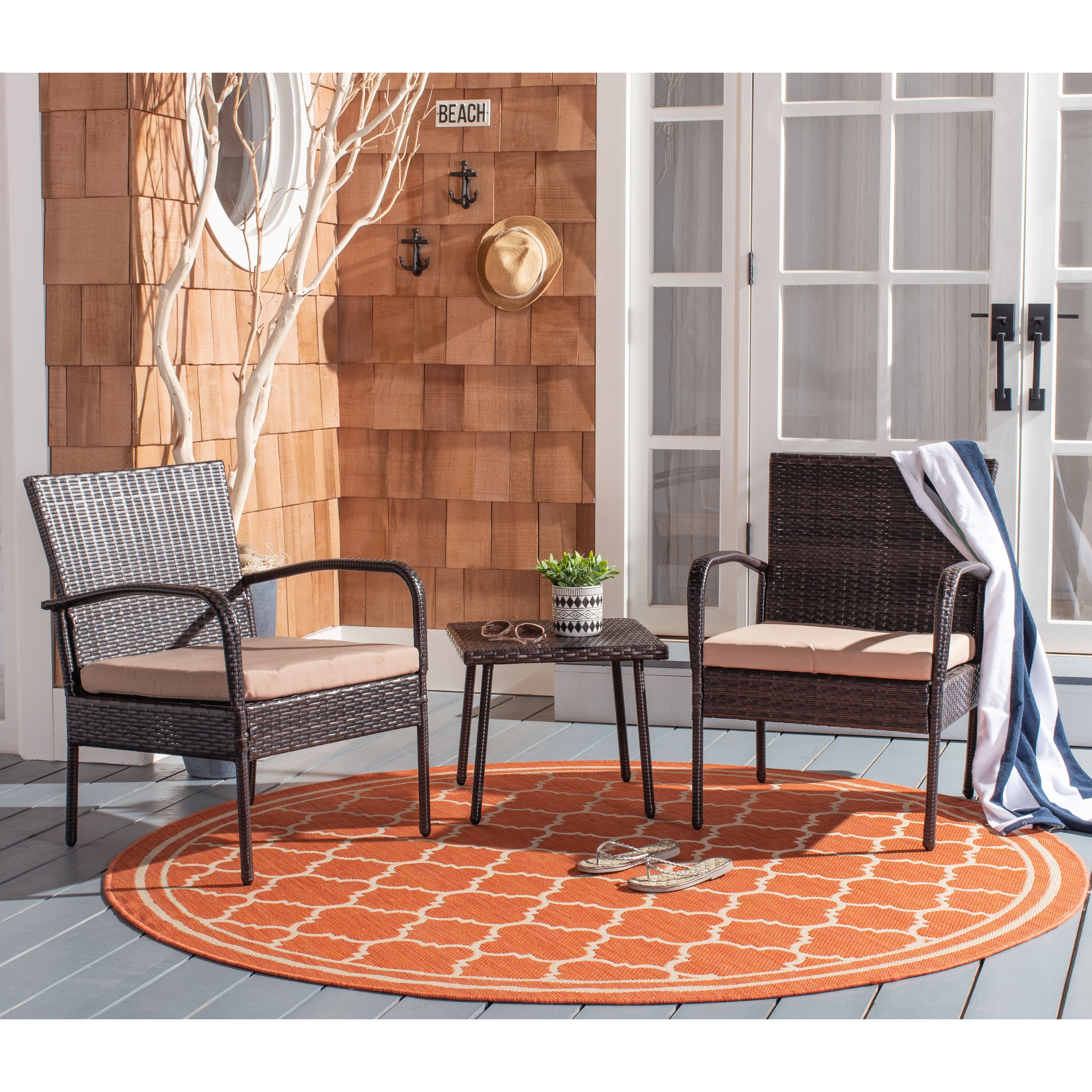 SAFAVIEH Outdoor Living Moore 3-Piece Lounge Set 23