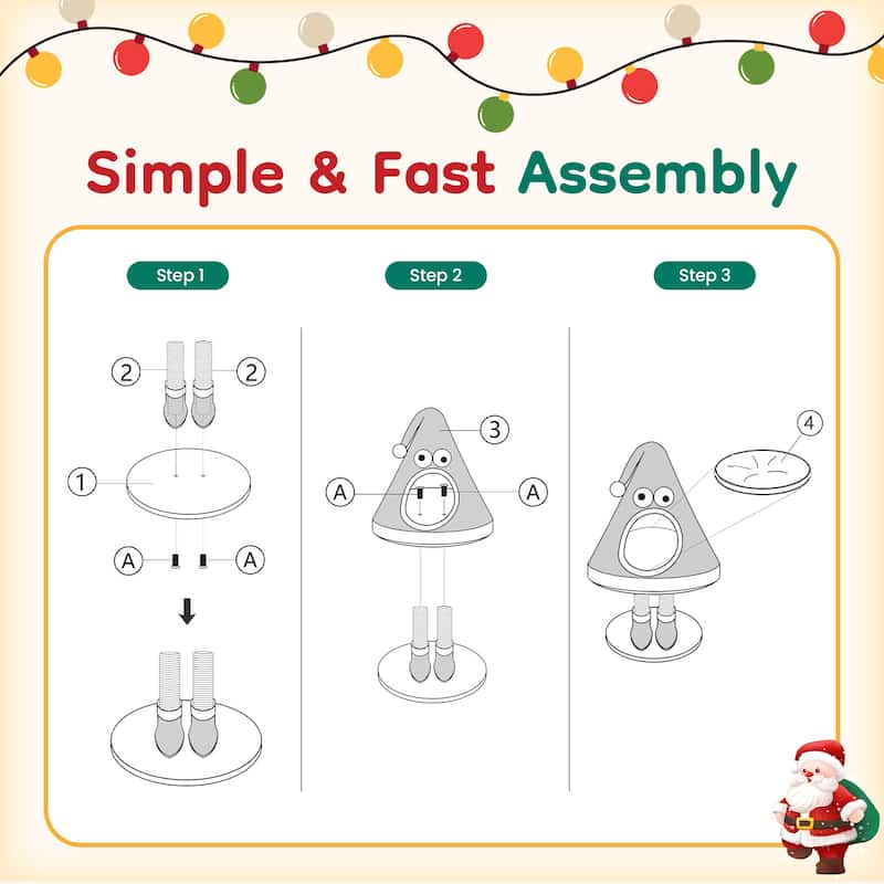 Christmas Cat Tree Tower for Indoor Cats - Red