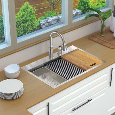 Transolid KWSST322210-MR2 KWS 32" Drop In Single Basin Stainless Steel