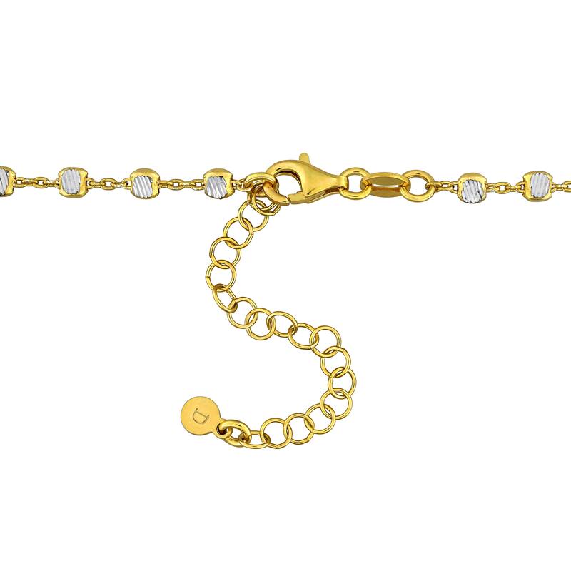 Miadora 3.3mm Discs 4 Leaf Clover Necklace in Yellow Plated Sterling Silver