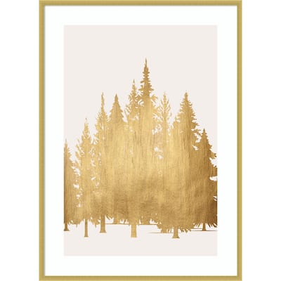 Tan Trees by Kubistika Wood Framed Wall Art Print
