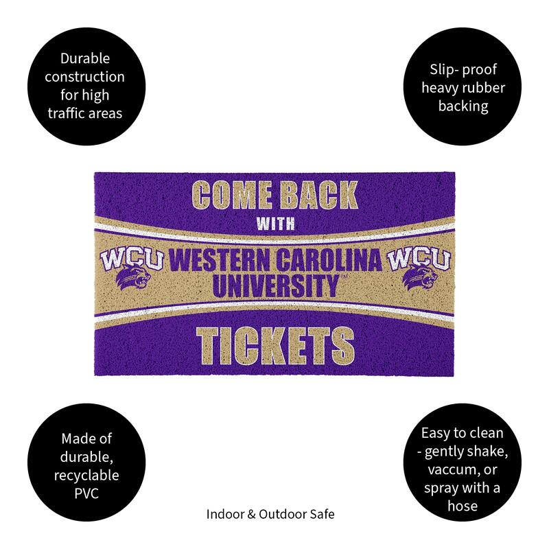 US Naval Academy 28 in. x 16 in. PVC "Come Back With Tickets" Trapper Door Mat