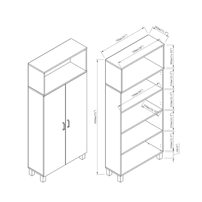 Jessica Contemporary Wood Double-Door Armoire by Furniture of America