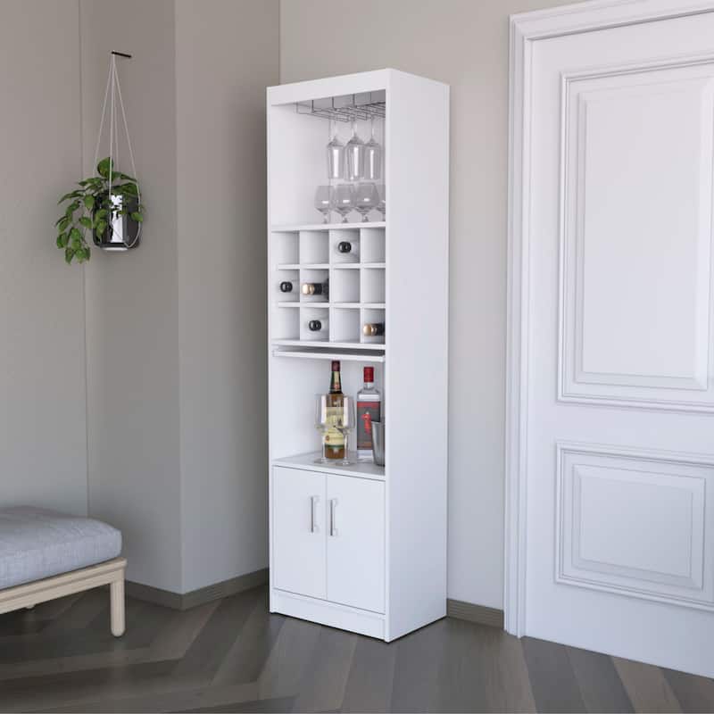 Lowa Bar Cabinet multistorage with wine storage - White