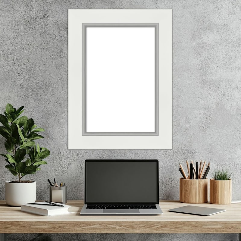 Amanti Art Eva Black Silver Framed Dry Erase Magnetic Board