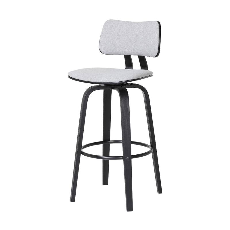 Faux Leather Armless Counter Height Bar Chair with Wood Frame, Swivel and Footrest