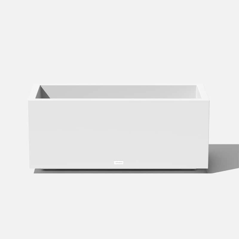Block Series Long Box Planter - 16.25"H x 15"W x 38"L - White