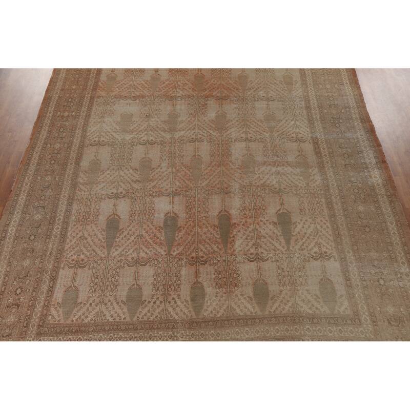 Pre-1900 Antique Tabriz Haj Jalili Persian Rug Handmade Wool Carpet - 10'11"x 14'8"