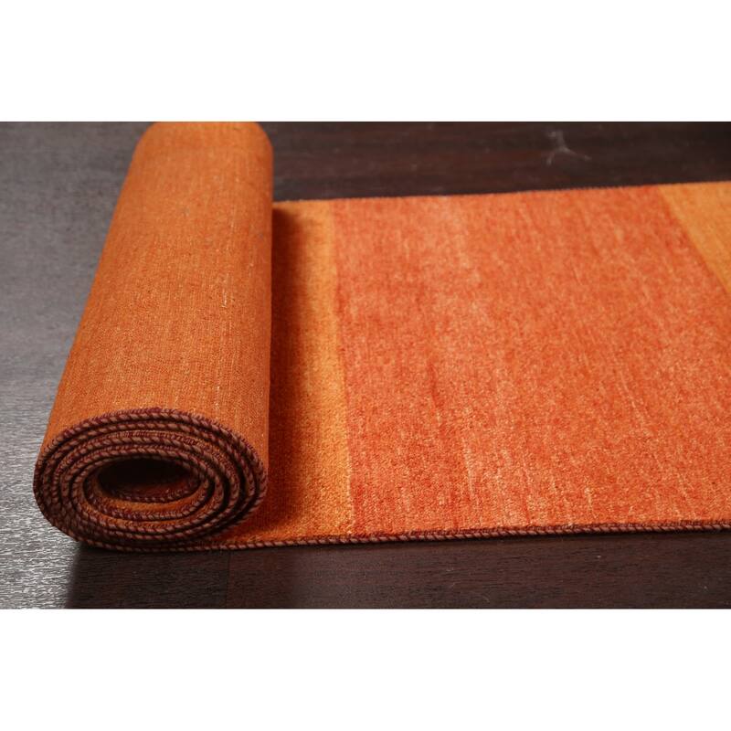 Modern Oriental Gabbeh Kashkoli Runner Rug Hand-knotted Wool Carpet - 2'6" x 20'8"