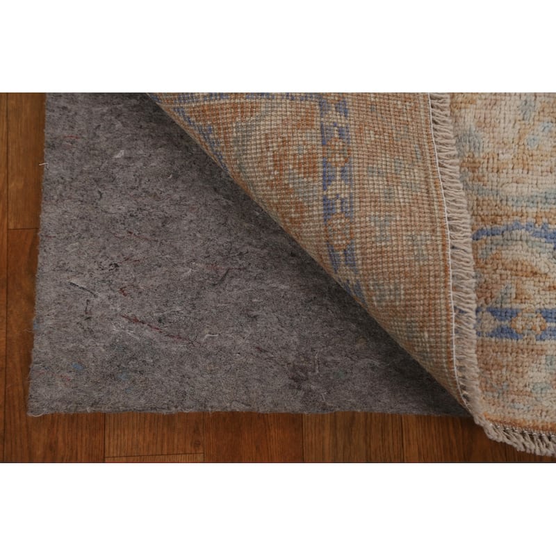 Vegetable Dye Oushak Turkish Oriental Wool Rug Handmade Foyer Carpet - 1'10" x 3'9"