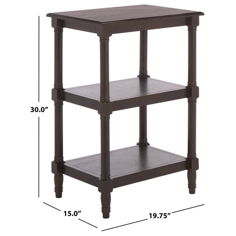 SAFAVIEH Elmira 3-Shelf Accent Table - 19.8" W x 15" L x 30" H - 20"W x 15"D x 30"H