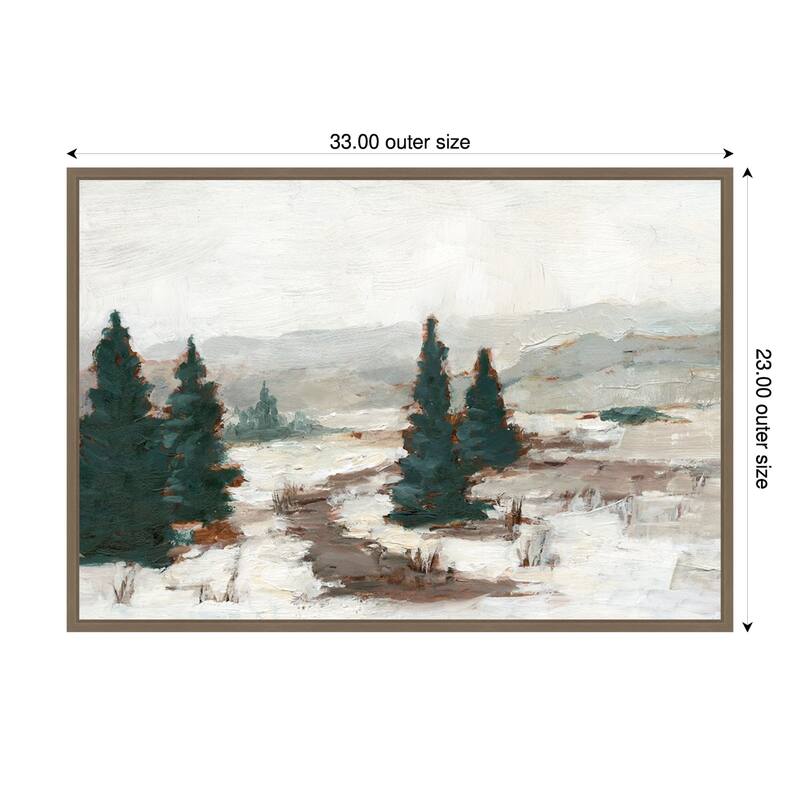 Melting Snow I by Ethan Harper Framed Canvas Wall Art Print - Sylvie Dark Gold - 33 x 23 in