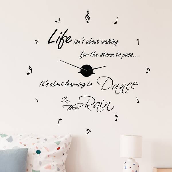 Shop Walplus Dance In The Rain Quote Wall Clock Home Decor Diy Wall Art Overstock 31806485