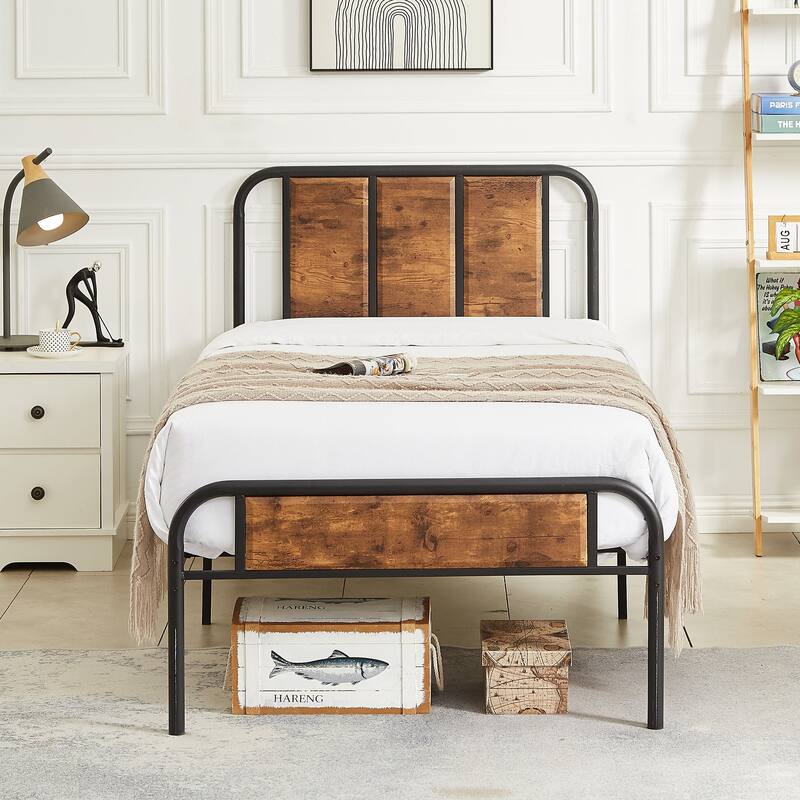 Javlergo 3-Piece Bedroom Set with Platform Bed Frame and Charging Station USB Port Nightstands Set of 2