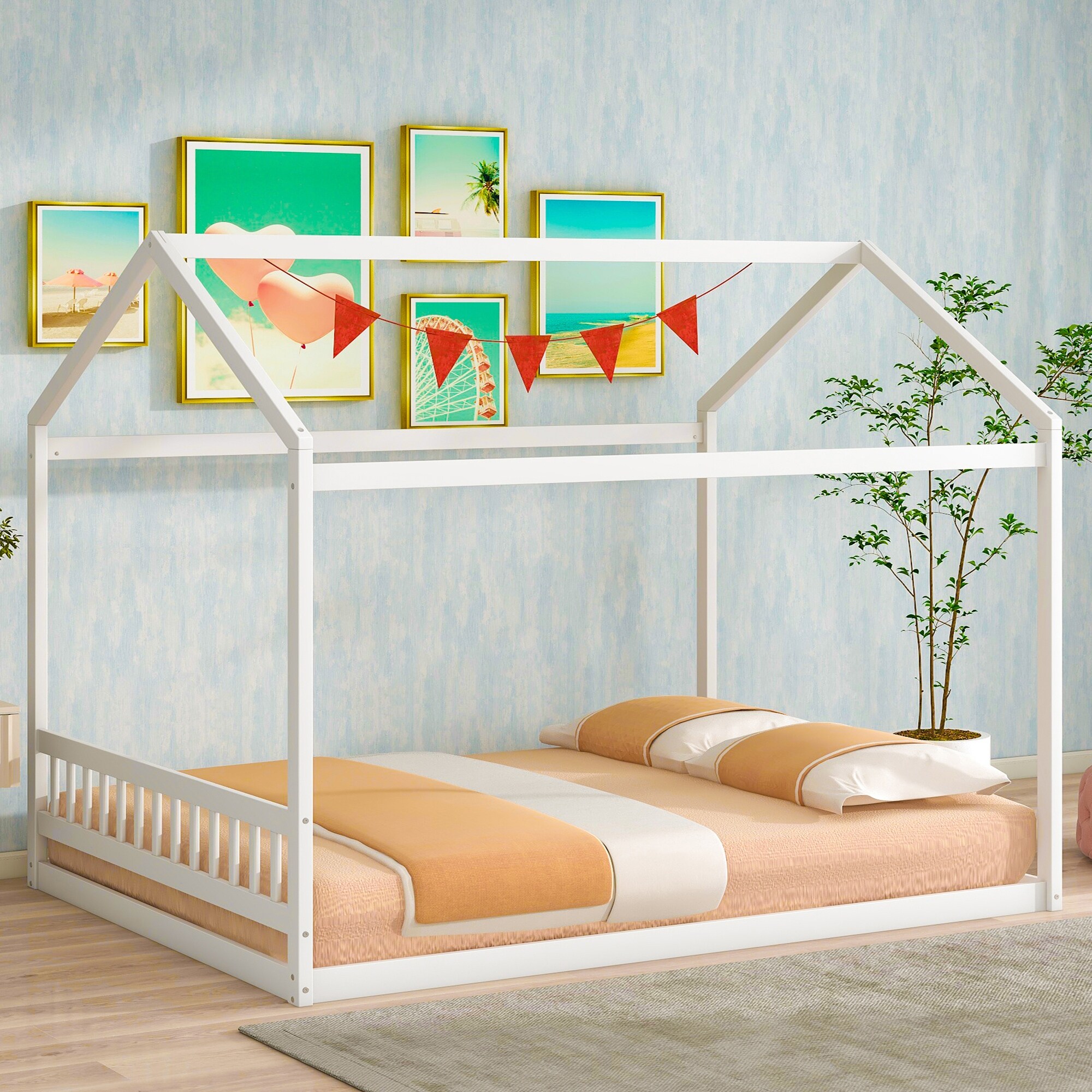 Queen bed shop for little girl
